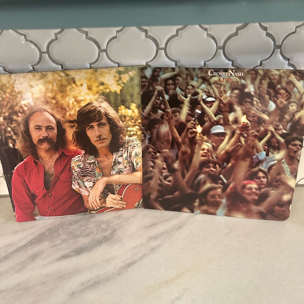 2 Crosby and Nash Vinyl Albums -Wind On The Water & Crosby & Nash Live